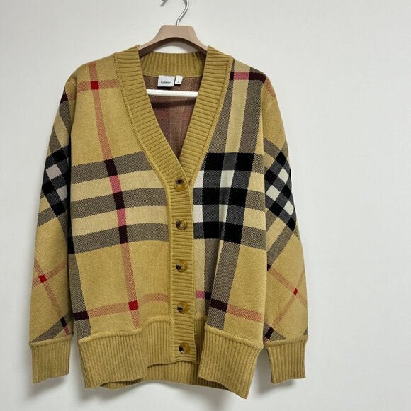 Burberry Women's Check Wool Caragh Cardigan - Picture 4 of 13